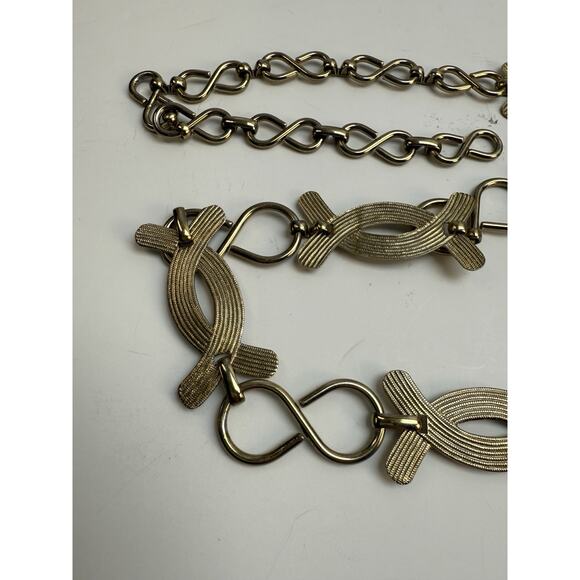 Women's Vintage Chain Link Belt '80s Gold Tone & Heavy Adjusts 26"-36"‎ - Picture 3 of 10
